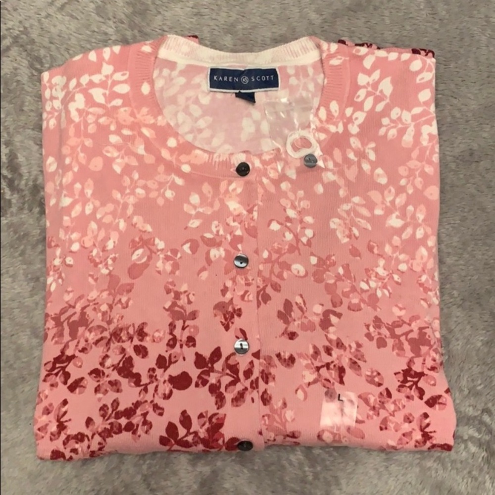 Karen Scott Pink Cardigan